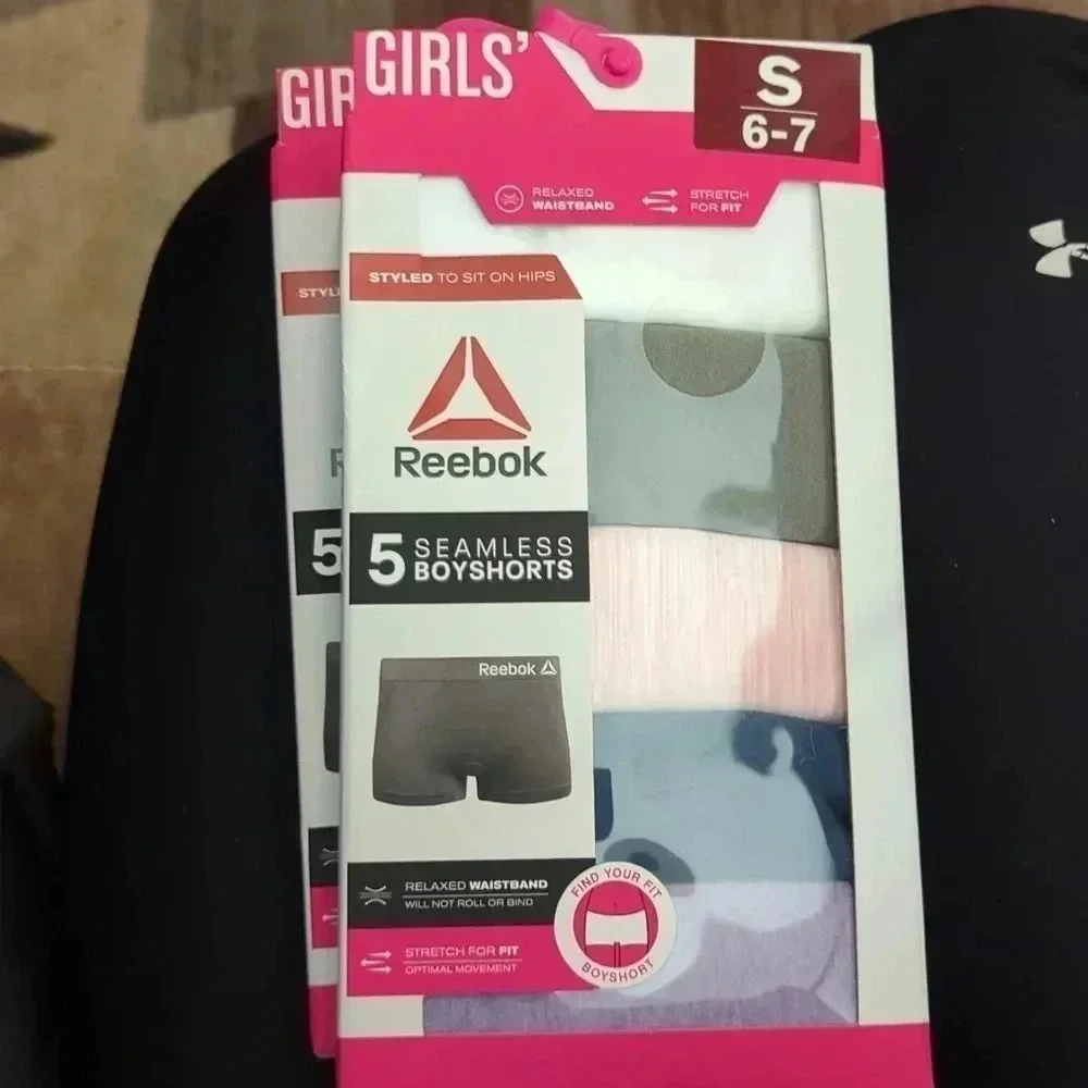 Reebok Girls Seamless Boyshort Panties, 5-Pack